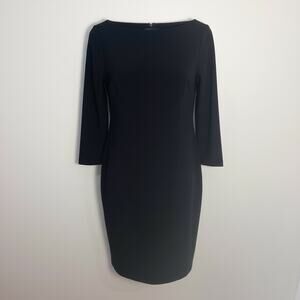 Eileen Fisher Women's Bateau-Neck Dress Black Size Medium Modest